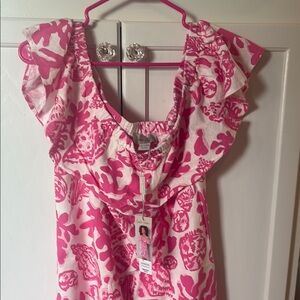 Charlie Paige Pink and White Floral Dress